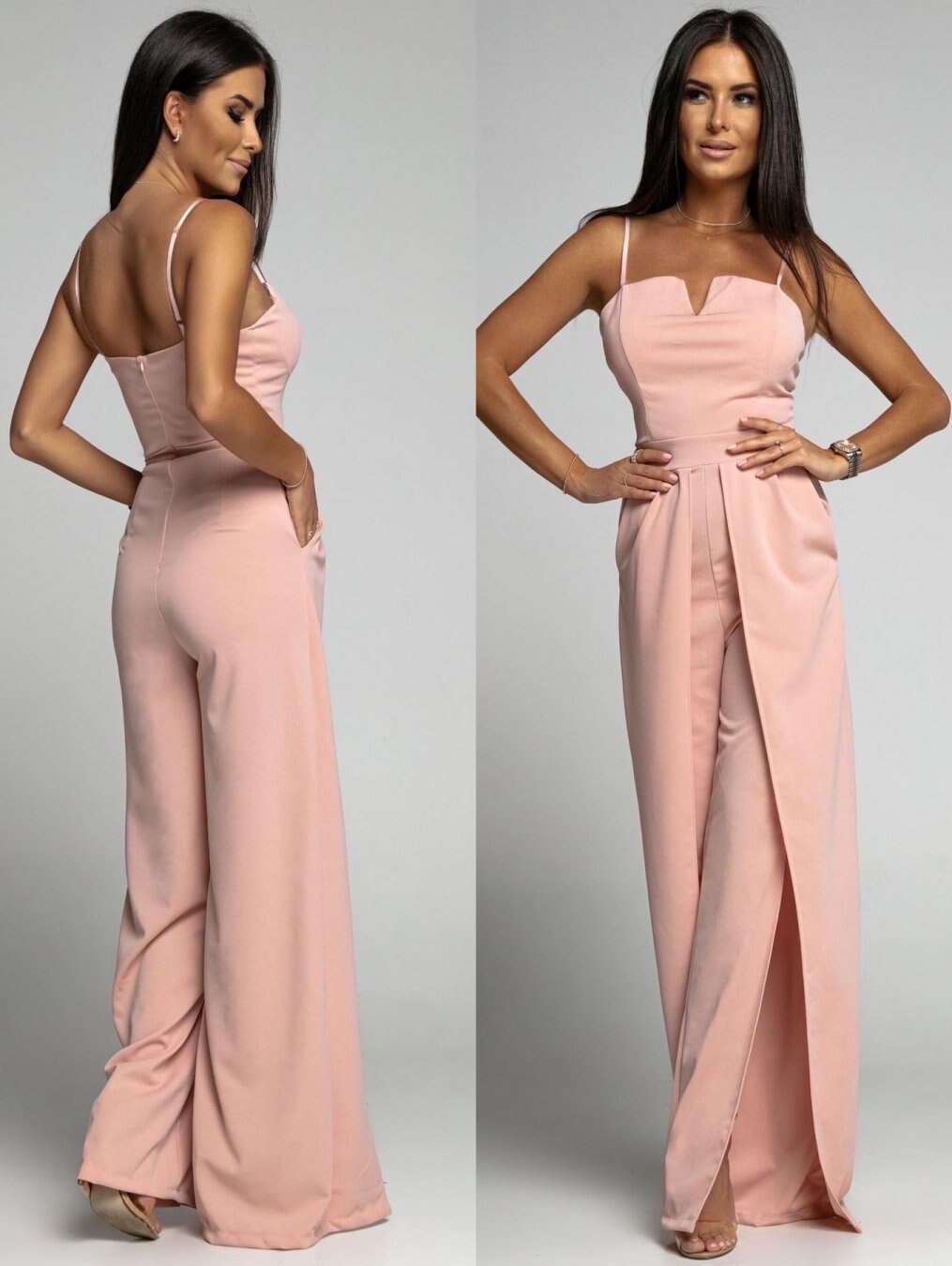 Sexy Suspender Bra Sleeveless High Waist Split Wide Leg Pants