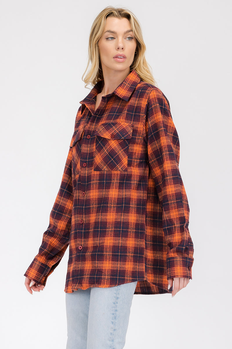 Oversize Boyfriend Plaid Checkered Flannel