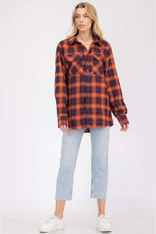 Oversize Boyfriend Plaid Checkered Flannel